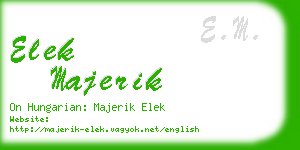 elek majerik business card